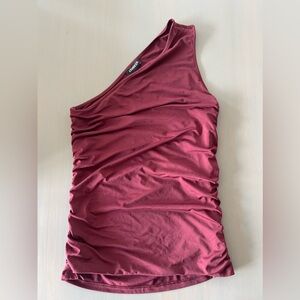Fitted One Shoulder Roached Tank. Express. Looks like new. Size S